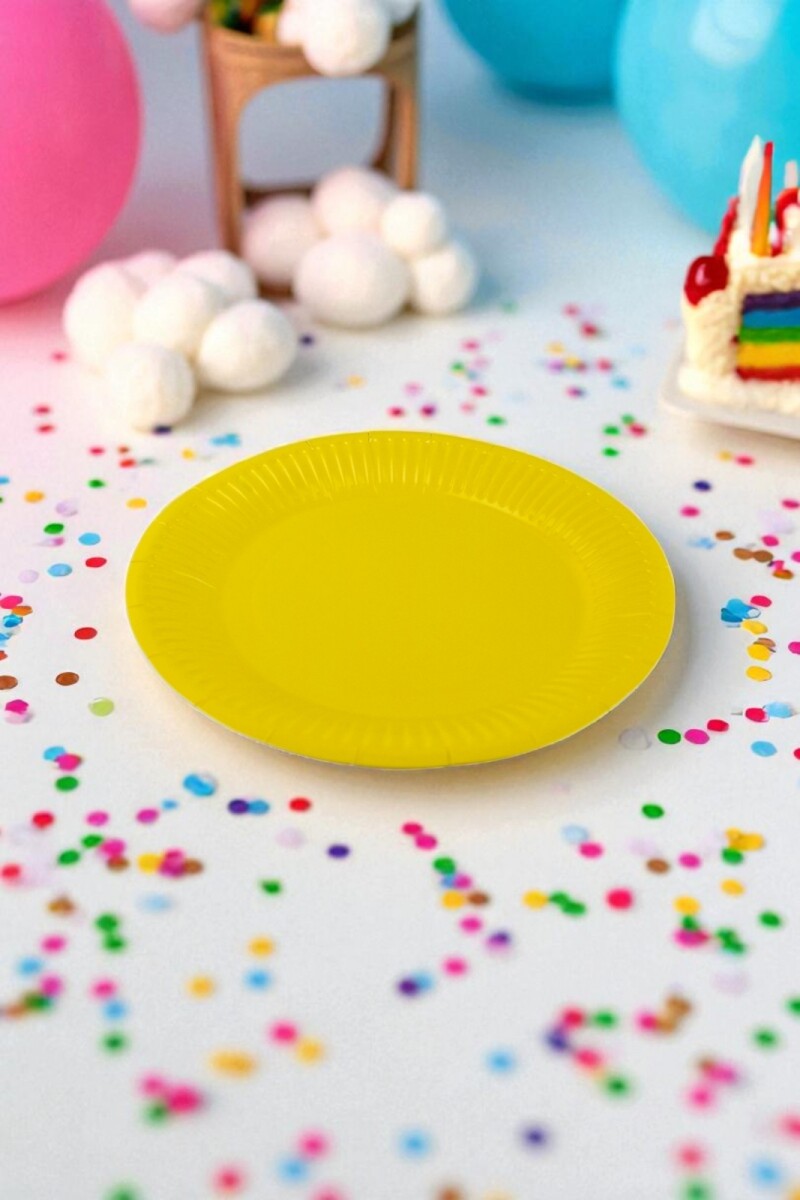 Plato 18 cm. diametro paquete x 10 - AMARILLO 