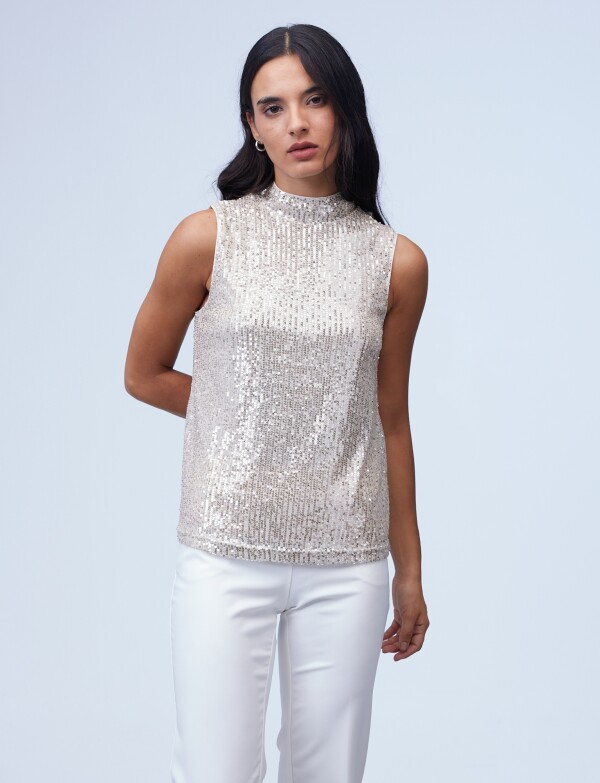 Blusa Lentejuelas BEIGE