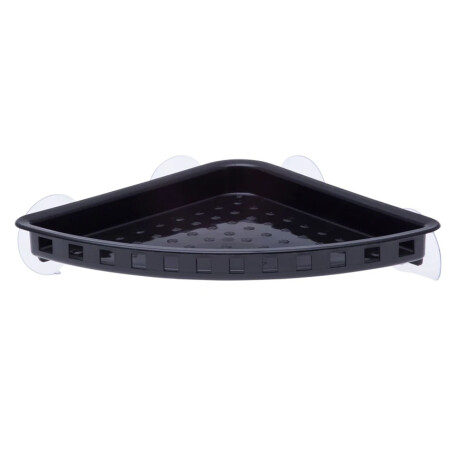 Organizador Esquinero c/Ventosa Práctica Ducha Baño Plástico Negro