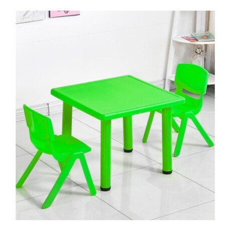 Mesa Cuadrada de Plástico y Metal para Niños 60x60cm Verde