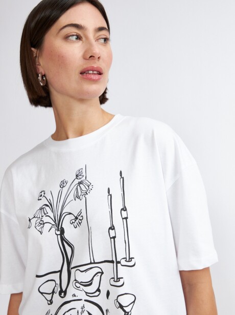 REMERA SATIVA BLANCO