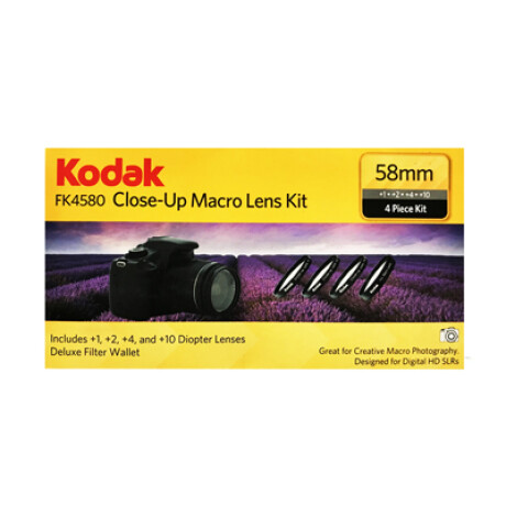 Kodak - Kit Lentes Macro FK4580 - 58MM X4. Lentes +1, +2, +4 y +10. Incluye Estuche. 001