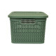 Set x3 Caja simil ratán 4 lts VERDE