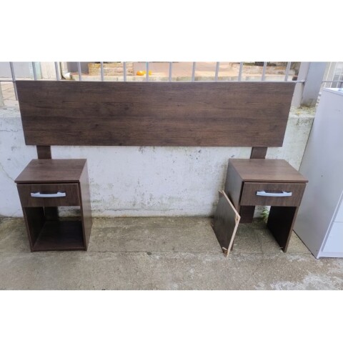 [OUTLET] Respaldo de Sommier C / 2 Mesas de Luz - Tabaco - MDP - FE [MUEBLE ARMADO SOLO RETIRO] [OUTLET] Respaldo de Sommier C / 2 Mesas de Luz - Tabaco - MDP - FE [MUEBLE ARMADO SOLO RETIRO]