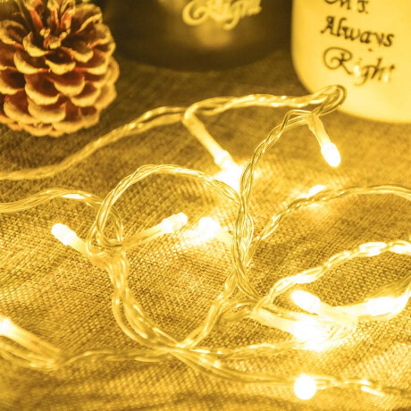 Guía Luces Navideñas 30mt Luz Led Cálida Exterior Guía Luces Navideñas 30mt Luz Led Cálida Exterior