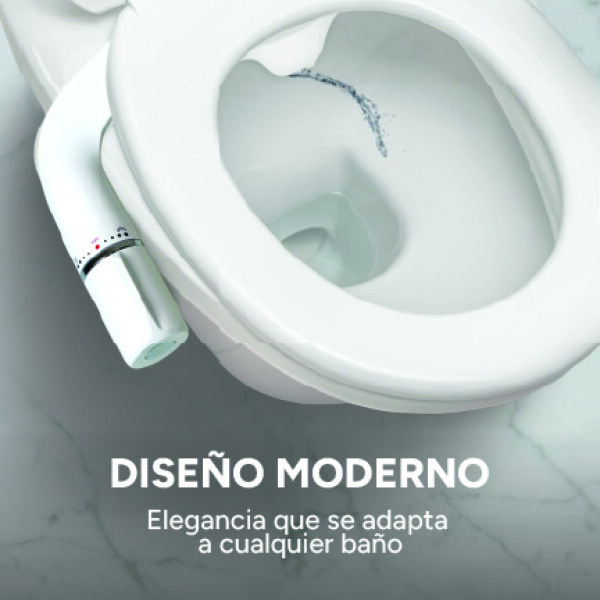 Bidet Para Inodoro Moderno Adaptable Ducha Higienica Baño Color Blanco