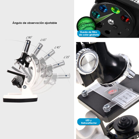 Set Microscopio Completo 1200x C/Valija Infantil Niño Esc003001