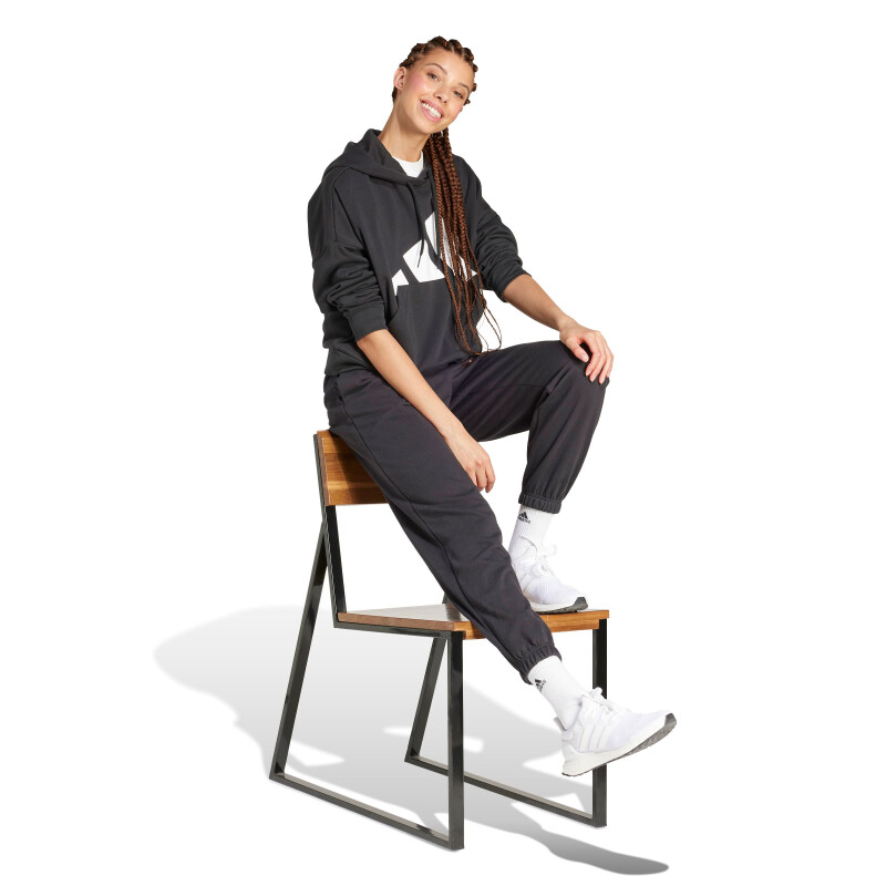 Canguro de Mujer Adidas Essentials Big Logo French Terry Negro - Blanco