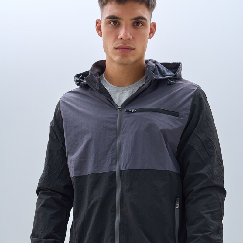 Campera Impermeable Oxx Absolut Black/gris