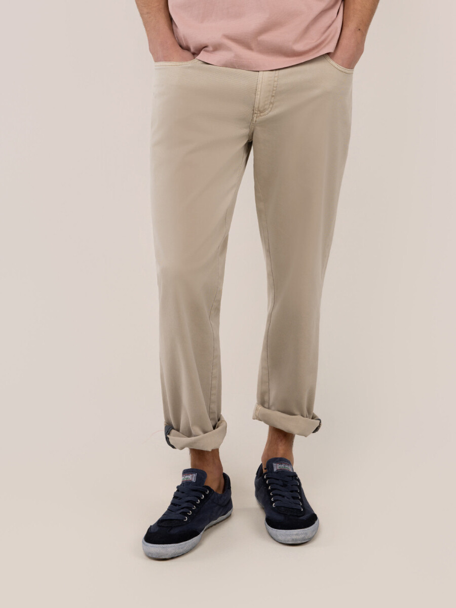 Pantalón 5 Bolsillos - Beige 