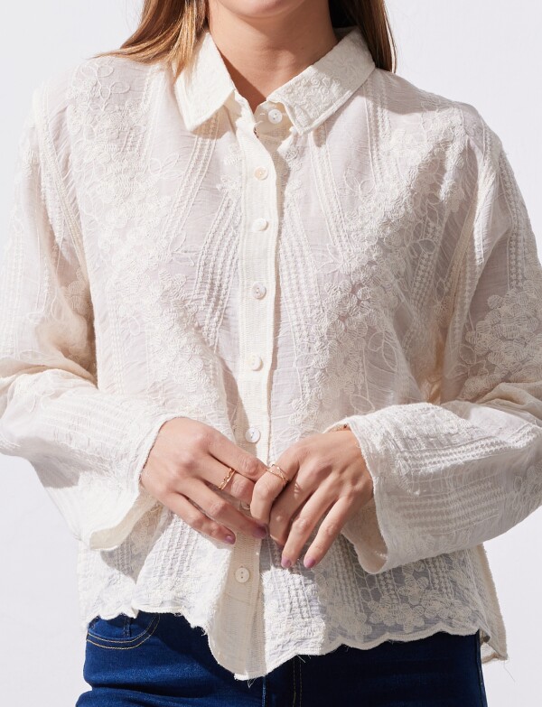 Camisa Broderie BEIGE
