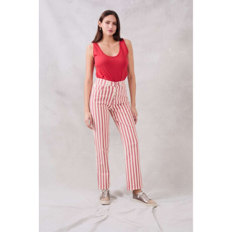 Musculosa Algodon Peinado Rojo