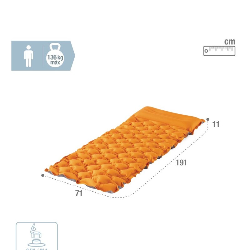 INTEX COLCHONETA INDIVIDUAL PARA CAMPING DELUXE TPU TRU-AIR Intex Colchoneta Individual Para Camping Deluxe Tpu Tru-air