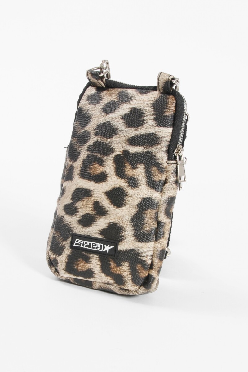 Porta celular tela cordón animal print