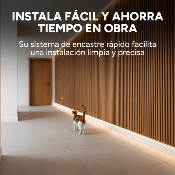 Pack x10 Wpc Simil Madera Wall Panel Lambrin 2.90x16.7 Color Marrón Madera 2