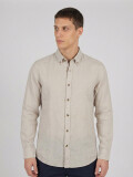 CAMISA LINO CLASICA BEIGE