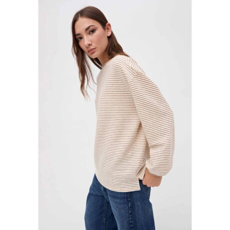 Remera Plea Rayas beige