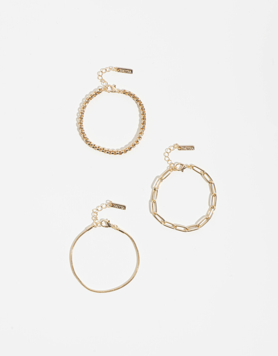Set De Pulseras Metal 