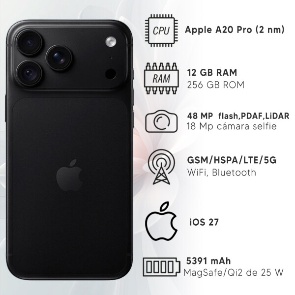 Apple Iphone 18 Pro Max 12gb Ram 256gb 5g + Regalo NEGRO