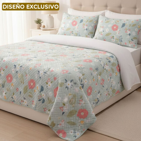 Cubrecamas 2 Plazas Antonella 3 Piezas 220 x 240 cm y 2 Fundas 50 x 70 cm Floreado - Antonella Cubrecamas 2 Plazas Antonella 3 Piezas 220 x 240 cm y 2 Fundas 50 x 70 cm Floreado - Antonella
