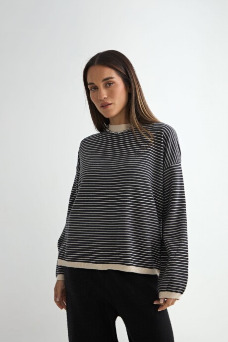 BUZO RAYADO ORTIGA BEIGE