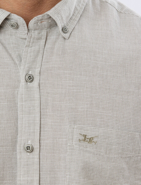 CAMISA DE LINO A CUADROS Verde