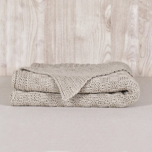 Manta Tejida 125x150 - Sierra - Pilar Beige
