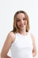 Musculosa en rib basica BLANCO