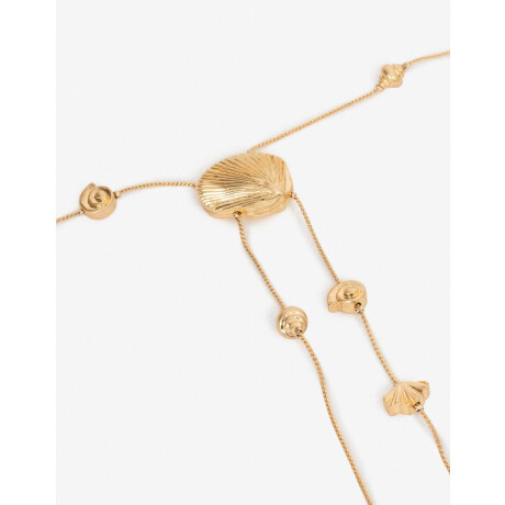 Collar Largo De Caracoles Dorado Oro Amarillo