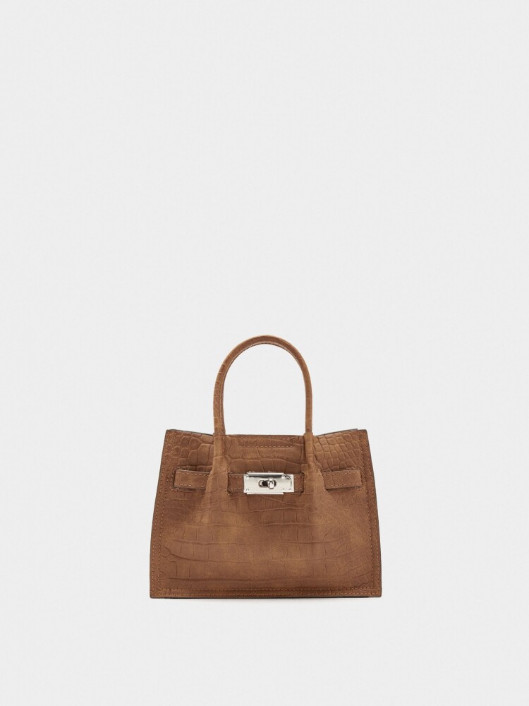 Bolso Tote Estampado Animal camel