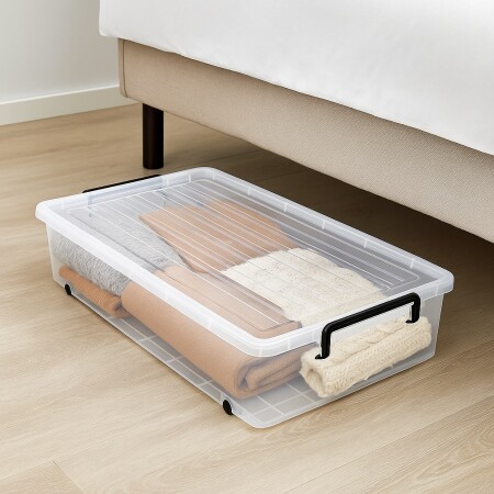 CAJA ORGANIZADORA CON RUEDAS CHATA 38 LITROS Sin color
