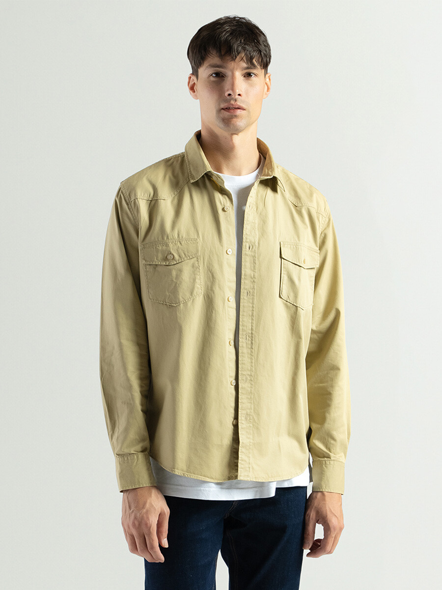 Camisa Canvas Algodón - Beige 