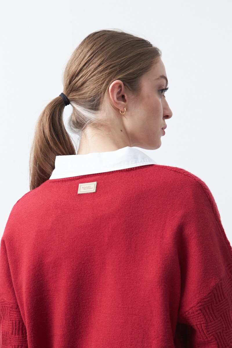 SWEATER CHESS Rojo Oscuro