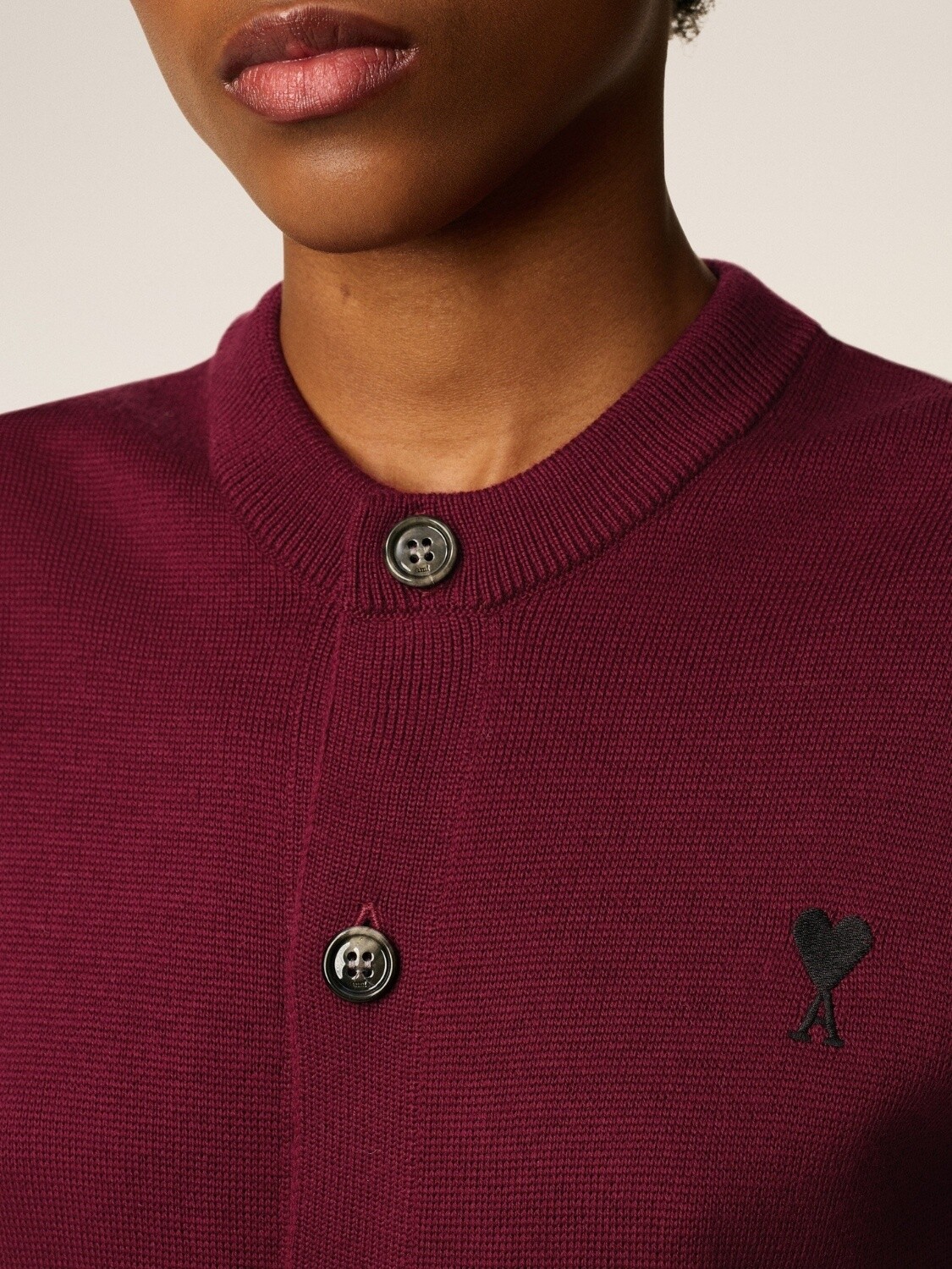 AMI PARIS - Cardigan Cuore de Lana Alta Automática