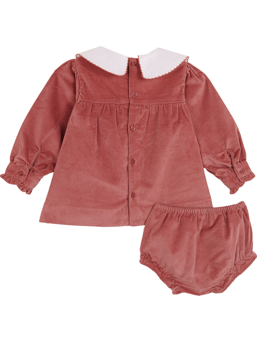 Vestido De Pana Lisa Cereza