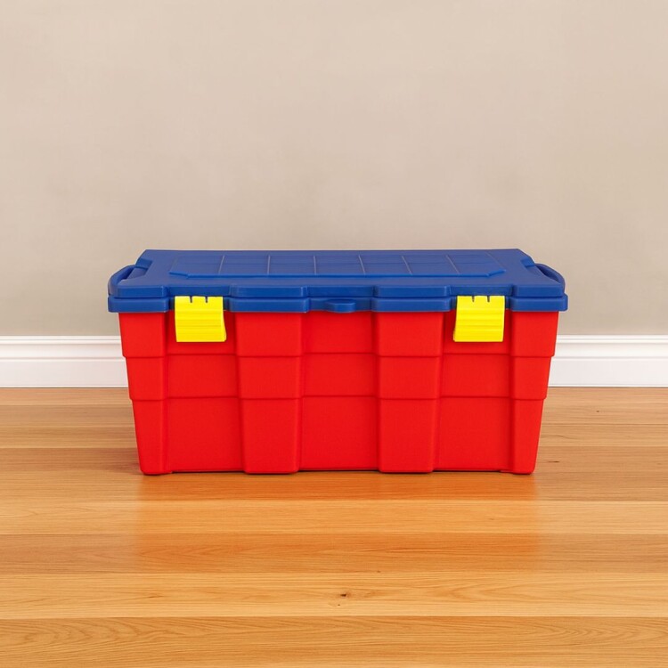 CAJA BAUL ORGANIZADOR 100LTS WENCO ROJO-ROJO 94X45X40CM CAJA BAUL ORGANIZADOR 100LTS WENCO ROJO-ROJO 94X45X40CM