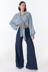 Top Mona Celeste Broderie