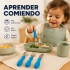 Set X3 Cubiertos Infantiles Marcus & Marcus Agarre Fácil Azul