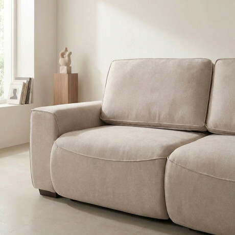 Sofá Adan (Retráctil) - Tela Microfibra - 2 módulos 12072 (Beige)
