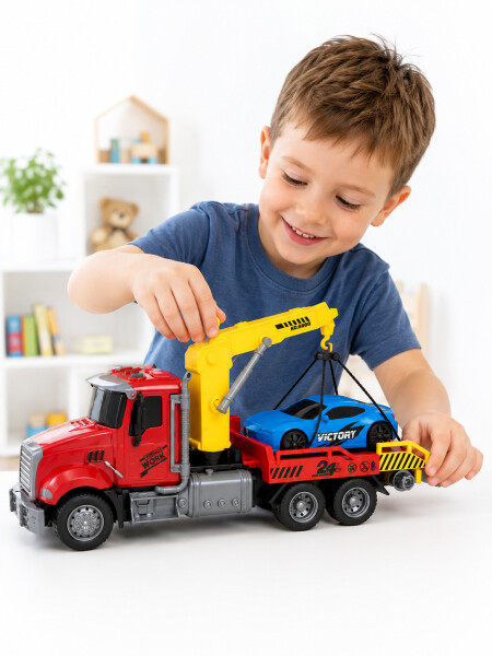 CAMION GRUA PARA AUTOS ROJO
