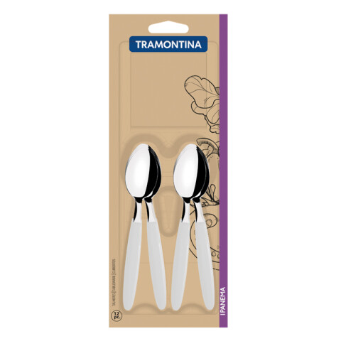 Cuchara de té 12 piezas, mango blanco "IPANEMA" -TRAMONTINA TN8344