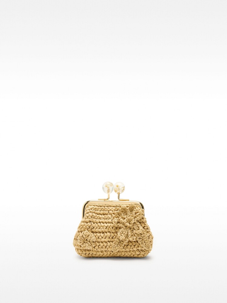 Monedero Con Efecto Rafia beige