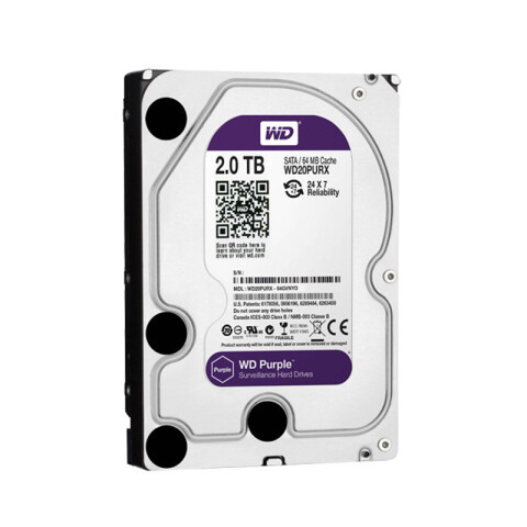 Disco duro HDD 3.5 WD Purple 2TB Sata 3 para DVR Unica