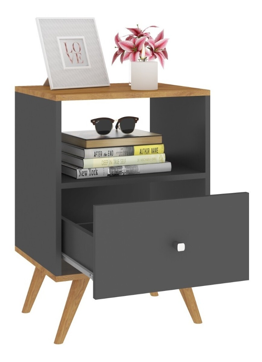 Mesa De Luz Linea Nordica Living Dormitorio 1 Cajon 