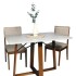 Mesa Comedor ComboHome Elma 120x80Cm Reforzada Madera Vidrio Blanco 1