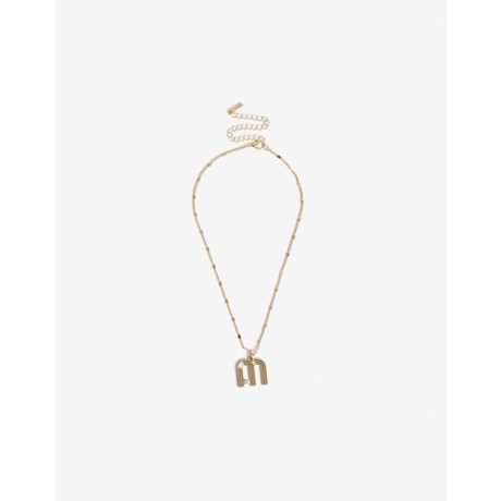 Collar Con Dije Iniciales Letra ''m'' Dorado