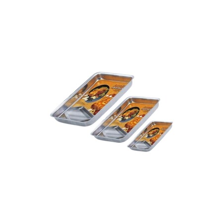 SET ASADERAS RECTANGULAR ALUMINIO X 3 PIEZAS PLATEADO