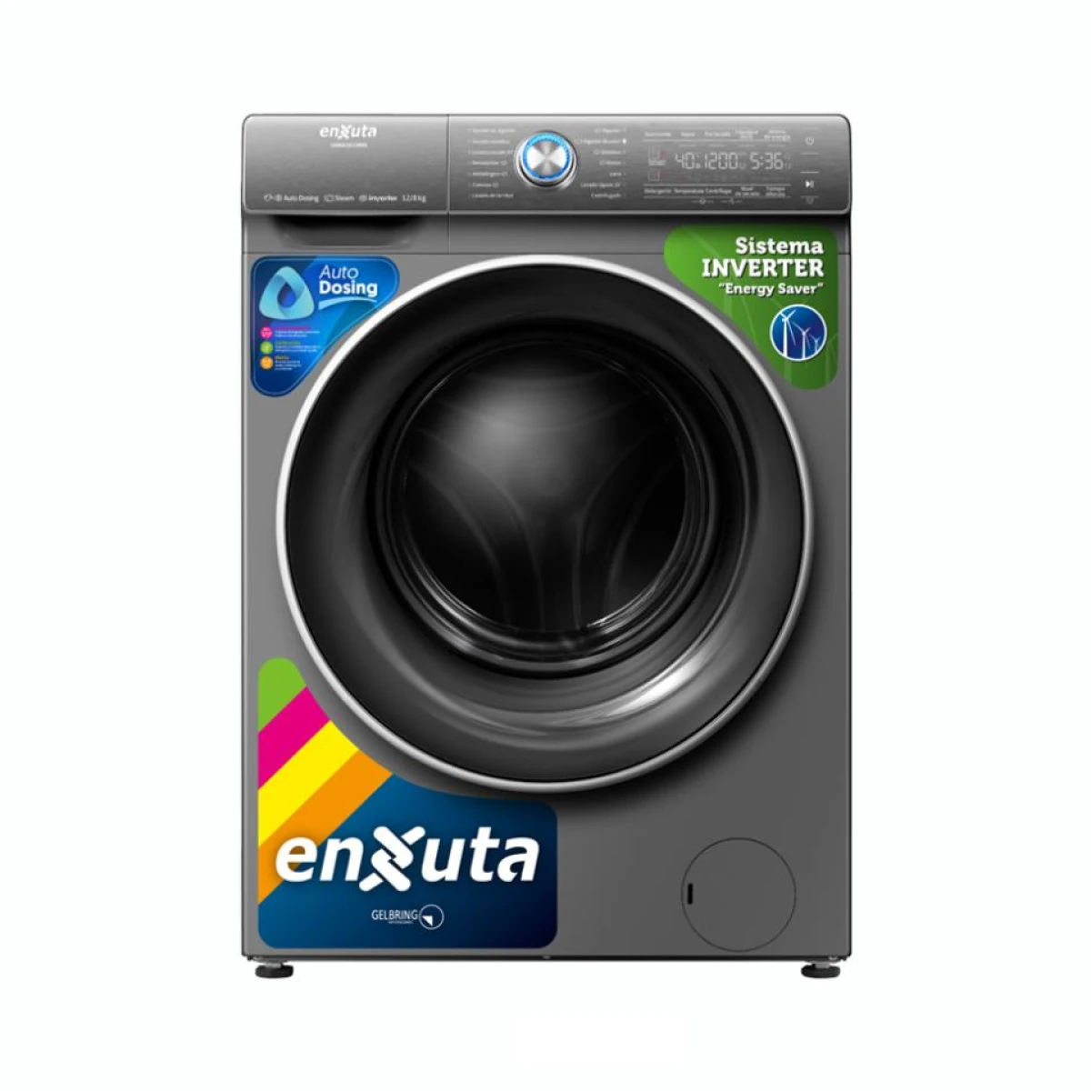 Lavasecarropas ENXUTA LSENX161280S Carga Frontal Capacidad 12/8 Kg 