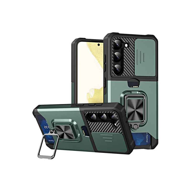 Protector Samsung Galaxy S23 con anillo color verde Protector Samsung Galaxy S23 Con Anillo Color Verde