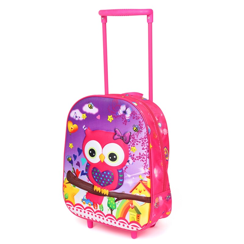 Mochila Infantil Escolar con Carrito Canva Búho